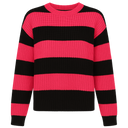 Suéter Feminino Tricot Preto e Rosa
