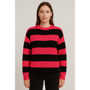 Suéter Feminino Tricot Preto e Rosa