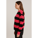 Suéter Feminino Tricot Preto e Rosa
