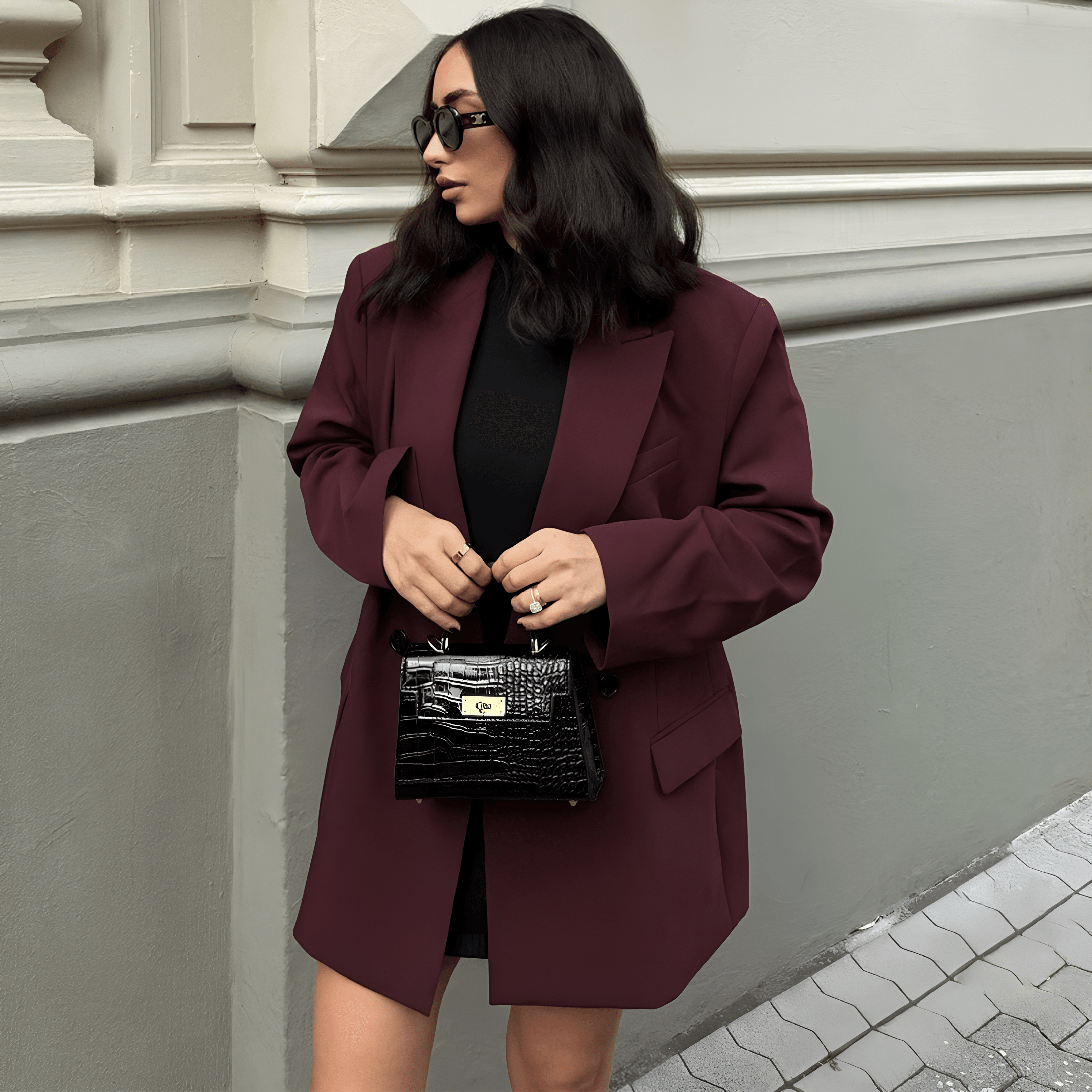 Blazer Feminino Alfaiataria Bordo