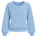 Suéter Feminino de Tricot Trança Azul