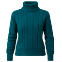Suéter Feminino de Tricot Gola Alta Verde Escuro