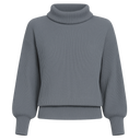 Suéter Feminino Tricot Cinza Manga Longa