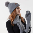 Kit de Inverno Feminino 3 Peças: Gorro, Cachecol e Luvas