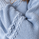 Suéter Feminino de Tricot Trança Azul