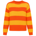 Suéter Feminino Tricot Laranja e Amarelo