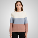 Suéter Feminino de Tricot Gola Redonda Listrado