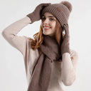 Kit de Inverno Feminino 3 Peças: Gorro, Cachecol e Luvas