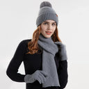 Kit de Inverno Feminino 3 Peças: Gorro, Cachecol e Luvas