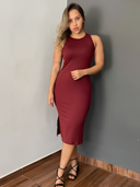 Vestido Midi Regata Marsala