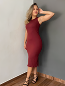 Vestido Midi Regata Marsala