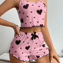 Pijama Feminino Curto Coração