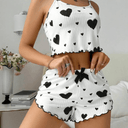 Pijama Feminino Curto Coração